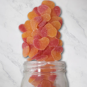 Sanded Gummy Peach Hearts 13OZ