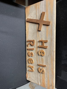 He Is Risen sign stained - VNDR In Stitches