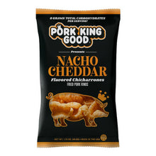Load image into Gallery viewer, Pork King Good Nacho Cheddar Pork Rinds  1.75oz Bag
