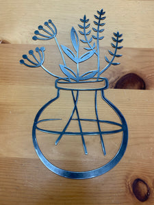 Round Flower Vase - VNDR Oklahoma Metal Creations