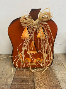 Pumpkin Painted Lighted Box- VNDR In Stitches