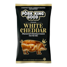 Load image into Gallery viewer, Pork King Good White Cheddar Pork Rinds 1.75 oz Bag

